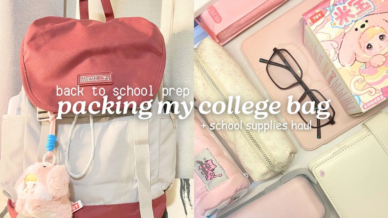 back to school prep🎒| packing my COLLEGE BAG🧸, school supplies haul, shoppee finds, ai study buddy 🤖