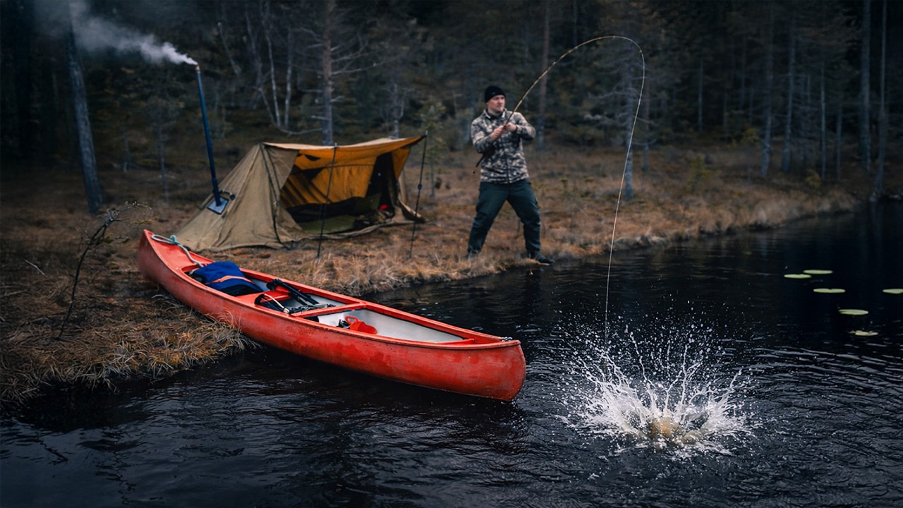 Solo Camping & Fishing Deep in the Nordic Wilderness