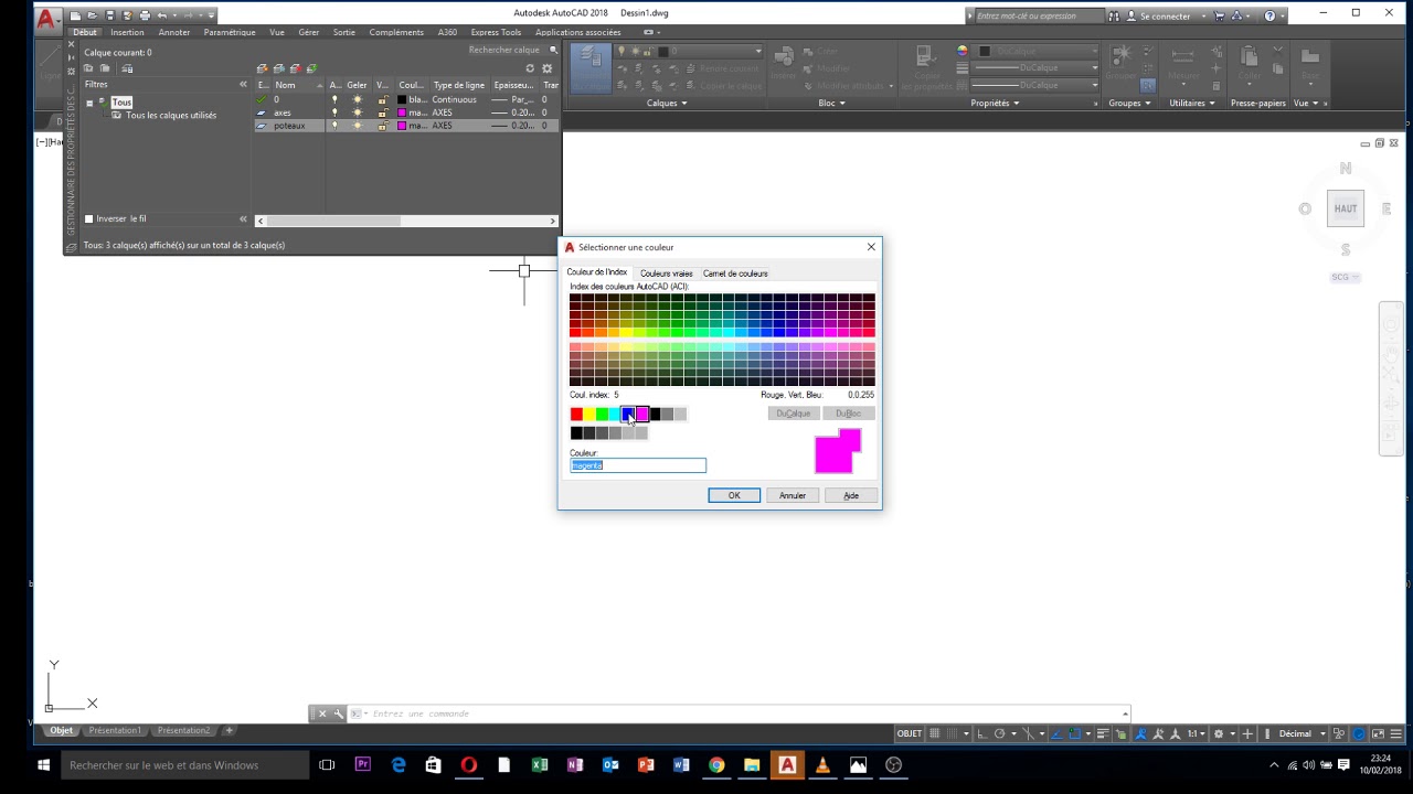 premier cour autocad , les calques + les axes