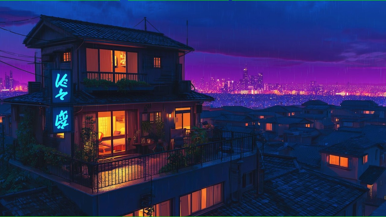 Gentle Rain Old Tapes ⛈️ Lofi Calm Music, Rain Outside Fun Inside - Japan Retro Lofi