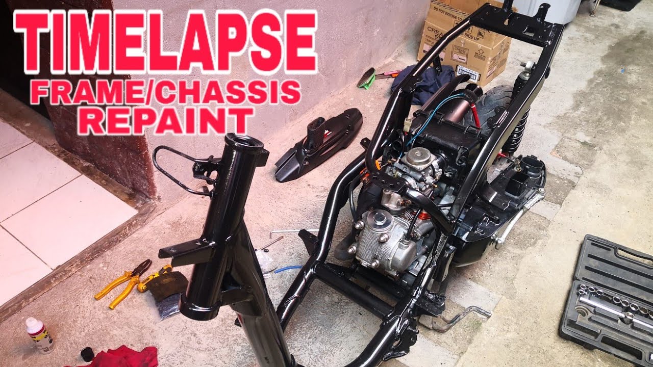 TIMELAPSE | MOTORCYCLE | SCOOTER CHASSIS | FRAME REPAINT ( YAMAHA MIO SPORTY )