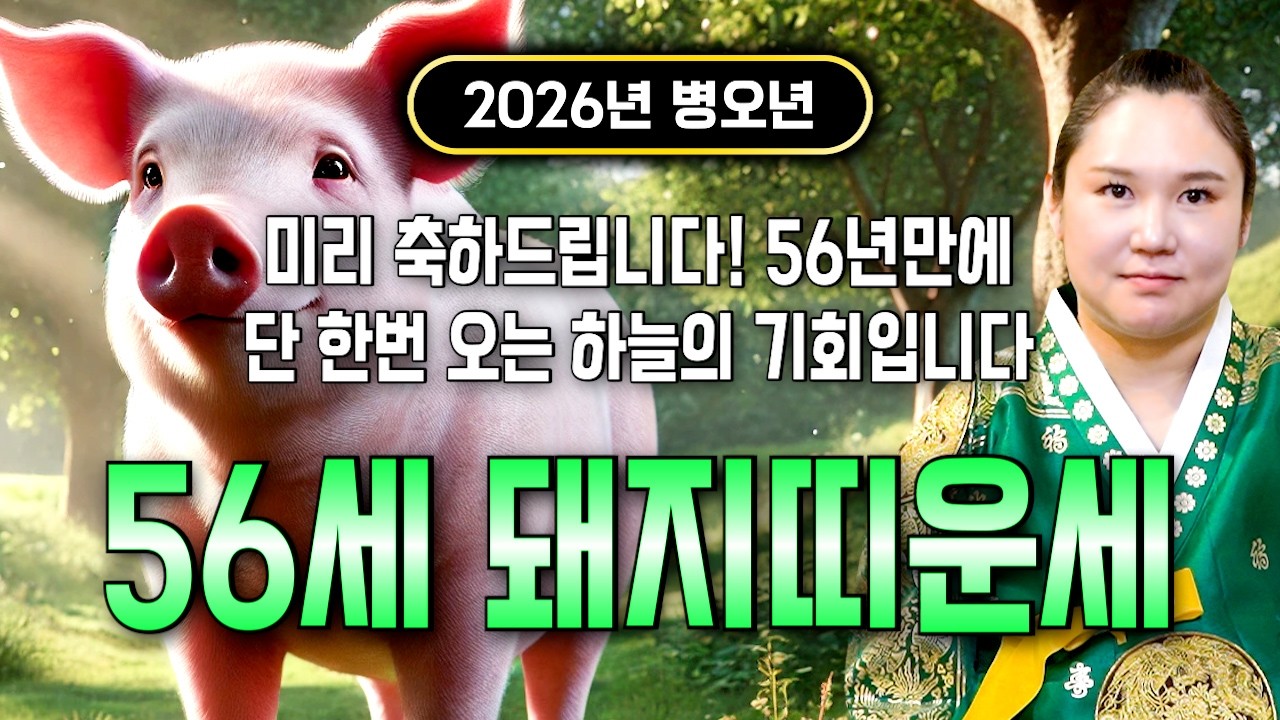 71년생 돼지띠 필수시청!✨2026년 1971년생 56세 돼지띠 신년운세✨1월부터 내 인생이 달라진다! 평생 놀고 먹을 금전 들어오고 문서,귀인까지 대박나는 71년생 돼지띠 운세