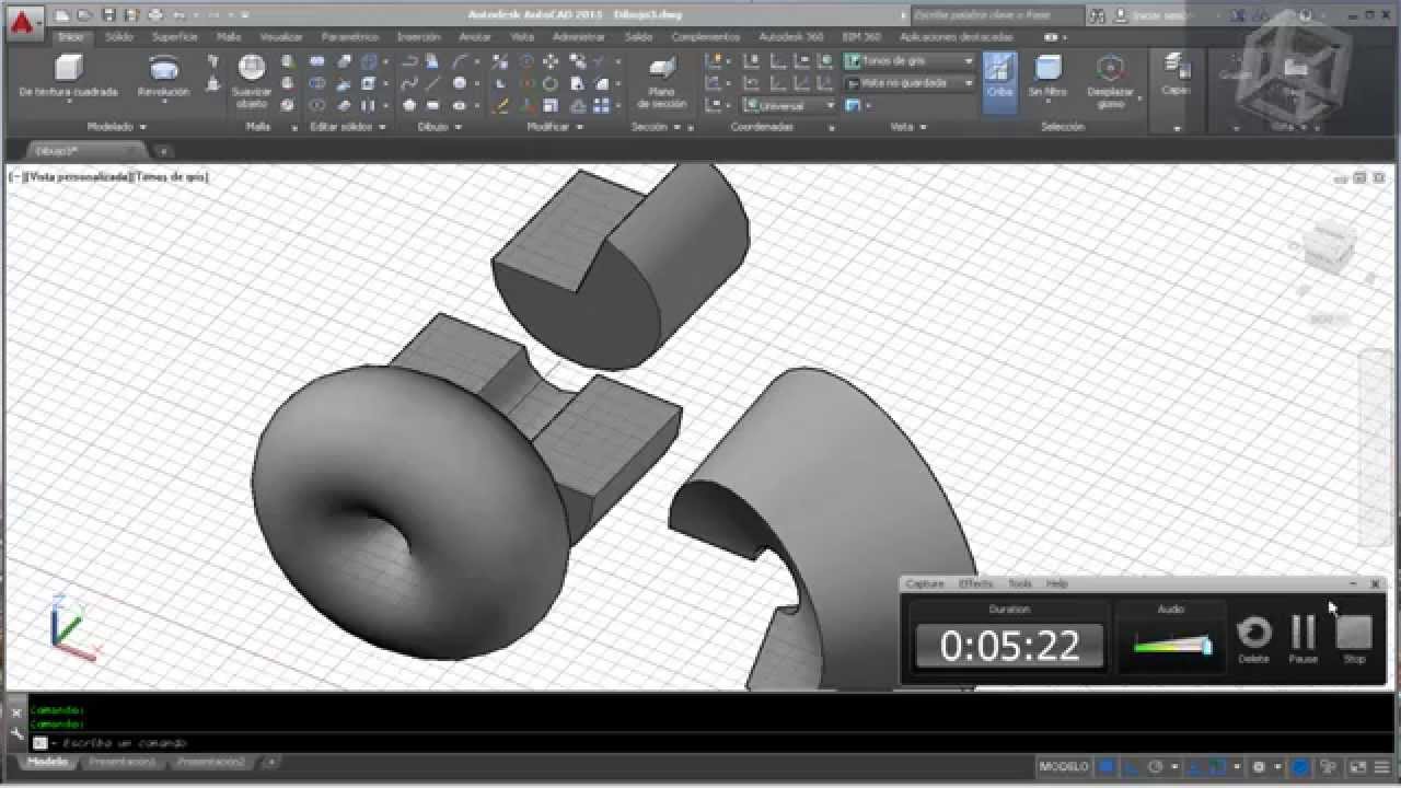 Solido Revolucion en AutoCAD 2015 Como Utilizar Revolucion en AutoCAD