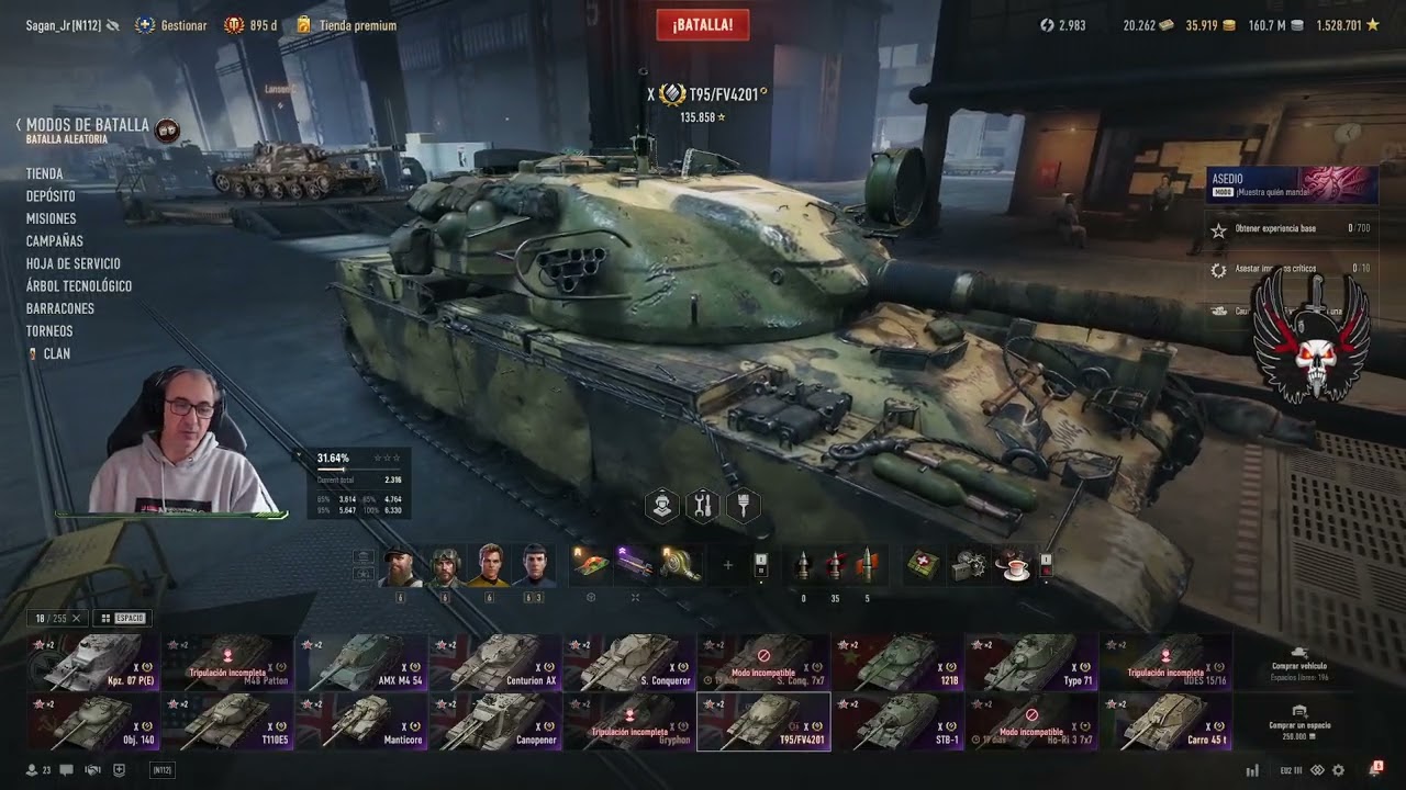 [ES-EU] 🔥*NEW* DROPS🔥Cap. 32/26  - T95/FV4201 - Misiones - Avance - 😎🌙🌟 - Drops on- J