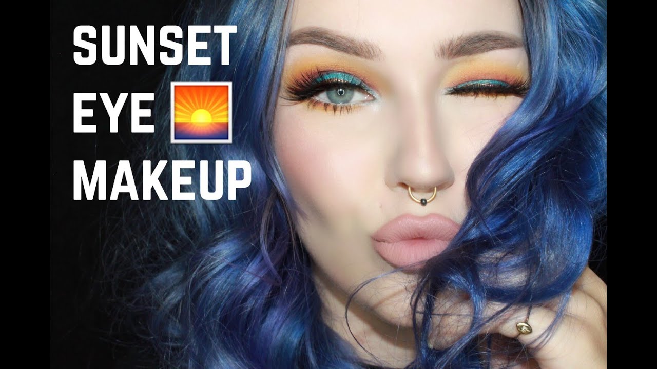 colorful sunset eye makeup tutorial