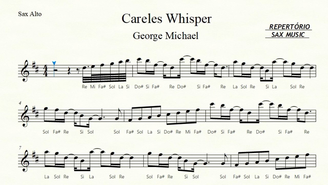 🎼Careless Whisper ( George Michael ) Sax Alto e Sax Barítono - Partitura Fácilitada + Playback