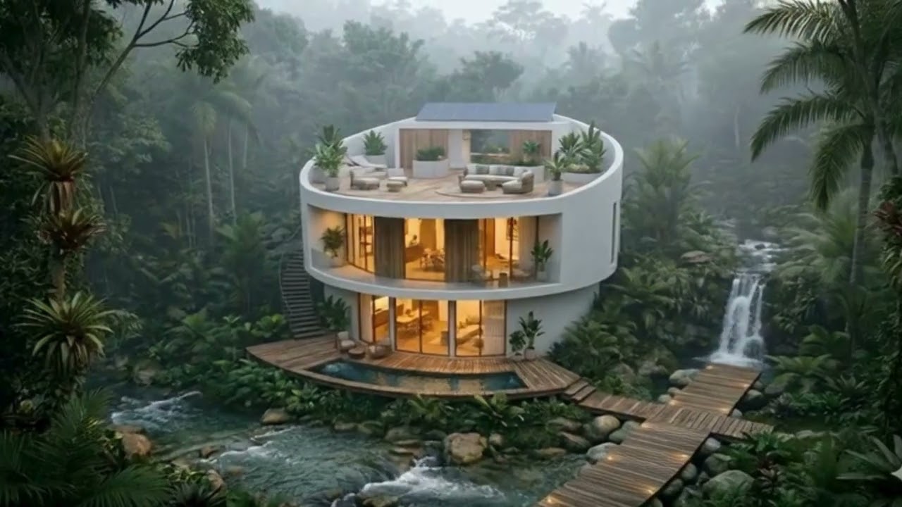This Futuristic Jungle House Will Blow Your Mind (Waterfall & River Paradise!)