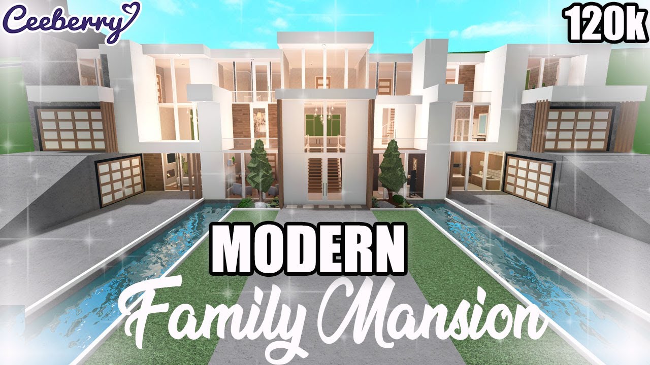 Bloxburg | Modern Family Mansion No Large Plot 120k | Speed Build