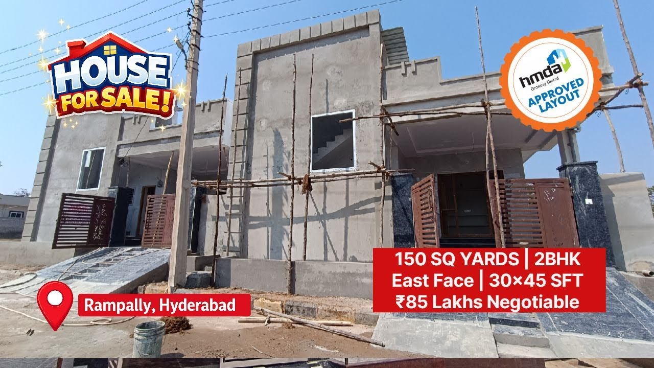 HPC-332 || 150 SQYD East face 2BHK independent house for sale in Rampally Hyderabad | HMDA | 