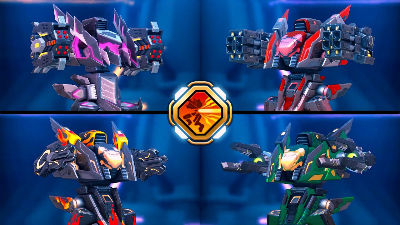 Nomad & Storm Rack 12, Disc Launcher 12, Repeater 12, Graviton Beam 12 - Mech Arena