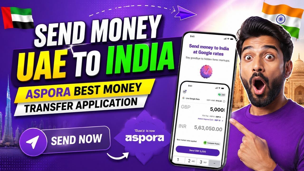 UAE To India Money Transfer Best App | Best Money Transfer From UAE To India |  Aspora UAE