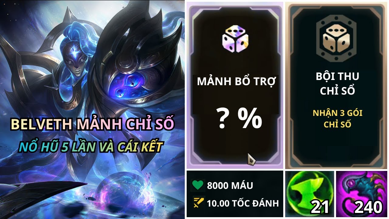 BELVETH MẢNH CHỈ SỐ 10.00 TỐC ĐỘ Đ&Aacute;NH LẬT K&Egrave;O 1 CHẤM M&Aacute;U SAU 4 LẦN NỔ HŨ XỊT | ARENA | LOL