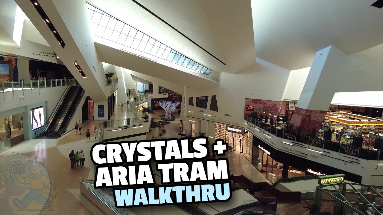 Las Vegas WalkThru — The Shops At Crystals + Aria Tram - 4K UHD
