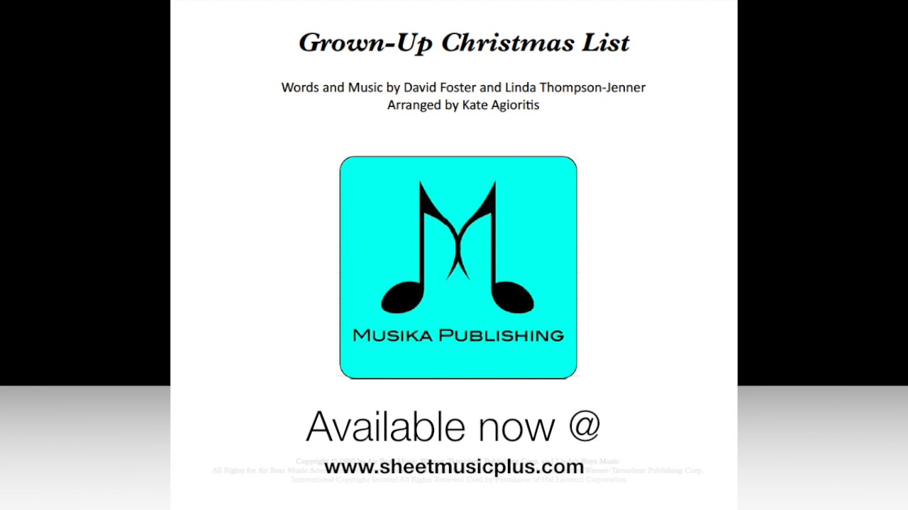 Grown-Up Christmas List Jazz Ensemble with Vocal Feature