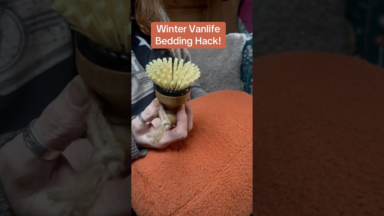 Winter Vanlife Bedding Hack! #teddybearbedding #vanlife #wintervanlife