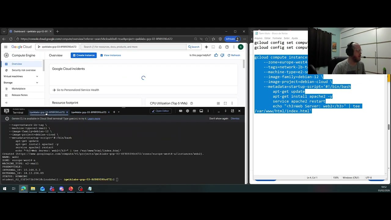 Google Arcade Brasil - Implement Load Balancing on Compute Engine: Challenge Lab - GSP313