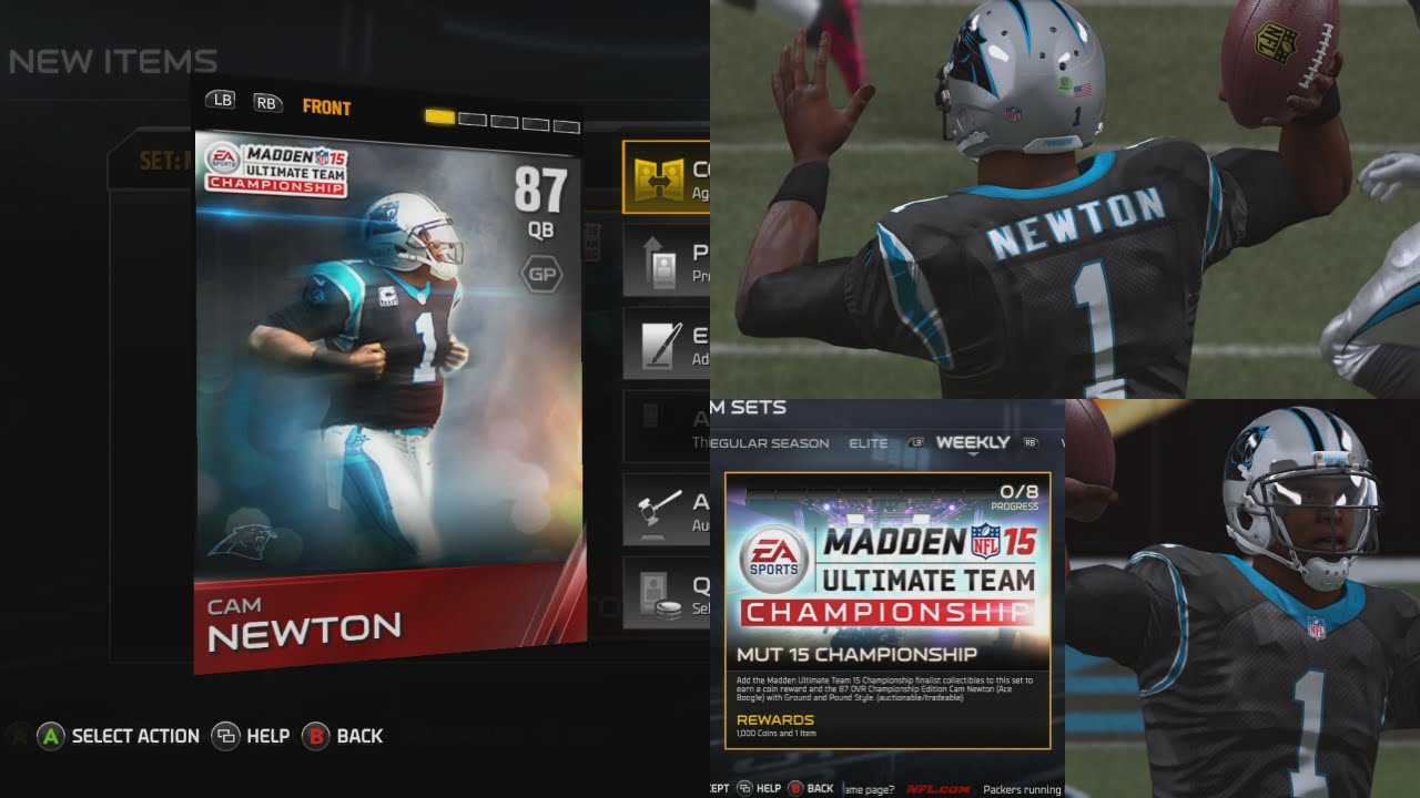 Обзор Кэма Ньютона в Madden 15 Ultimate Team MUT Championship! Геймплей Madden 15 Ultimate Team