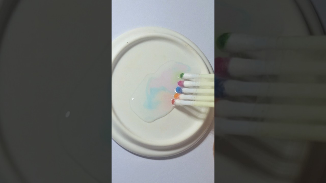 Cotton Bud Creative Idea 🤩 #creative #cotton #bud #idea #rainbow #color #water #fun #satisfying