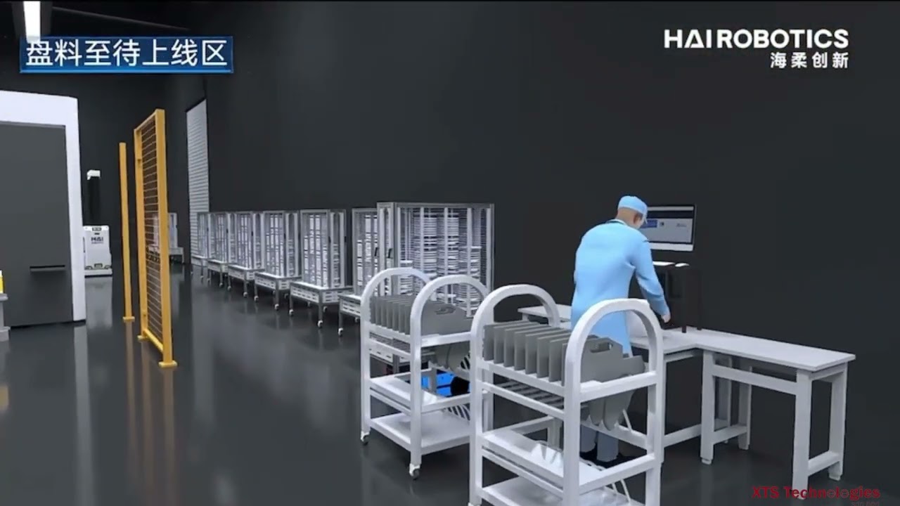 3C handling process factory warehouse solution. 3C行业产仓一体化解方案.hai robotic ACR ESS WMS api link EMS