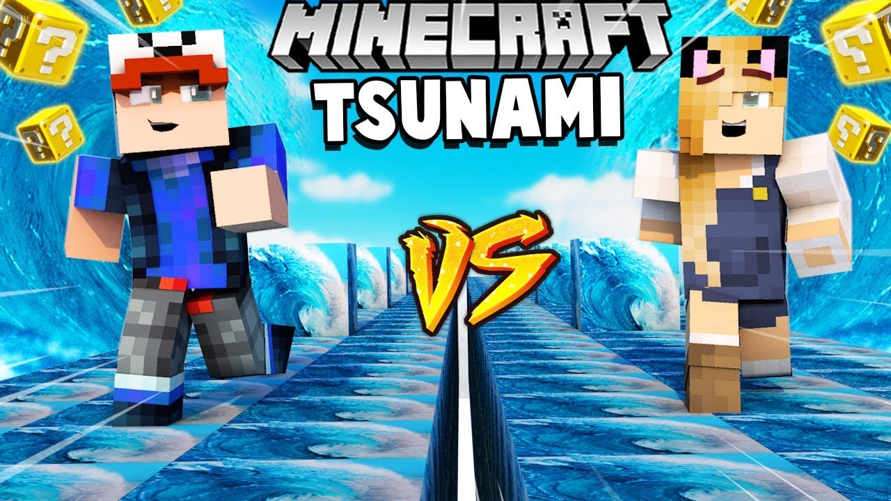 SZALONY WYŚCIG! - TSUNAMI LUCKY BLOCKI MINECRAFT! (Lucky Block Race) | Vito vs Bella