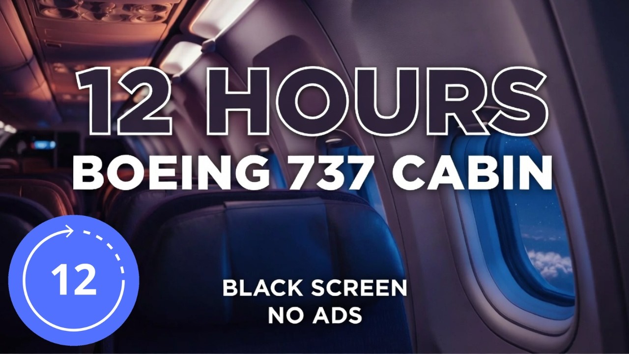 12 Hodin / Zvuky / NOČN&Iacute; LET BOEINGEM 737 / B&iacute;l&yacute; &scaron;um / Zvuk letu letadlem / Zvuky na span&iacute;
