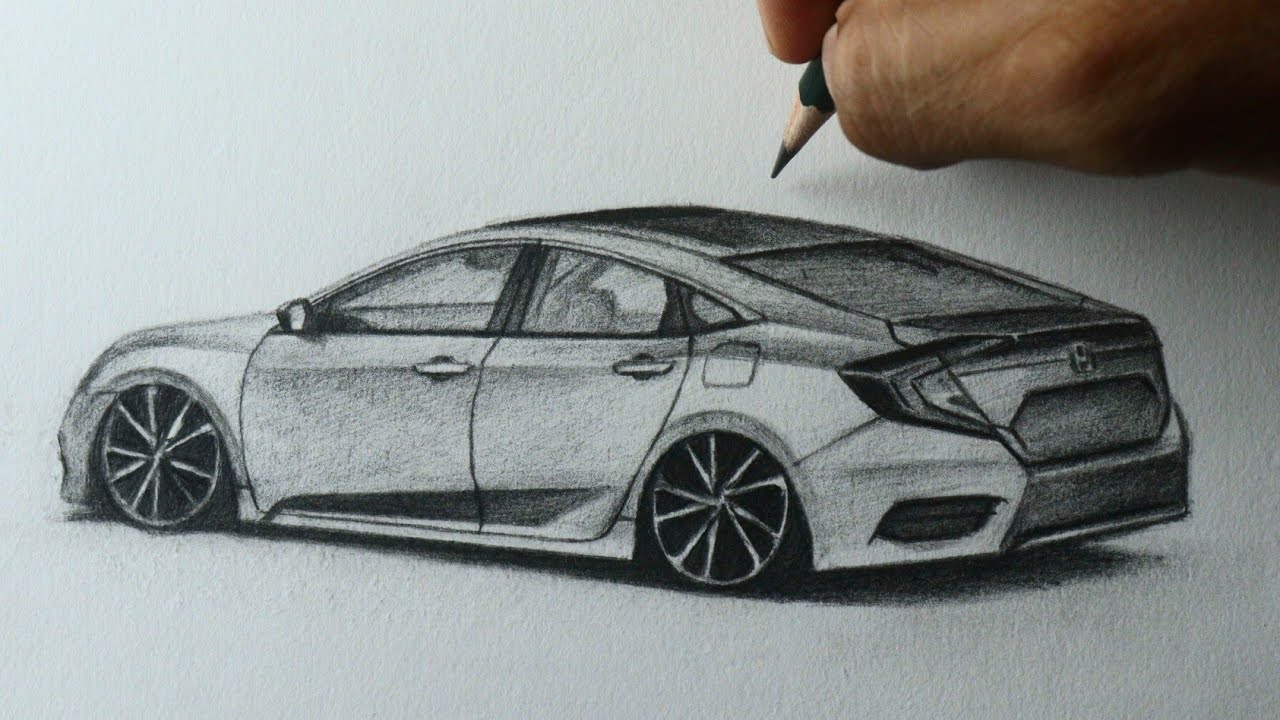 Como desenhar um carro: Honda Civic PASSO A PASSO narrado
