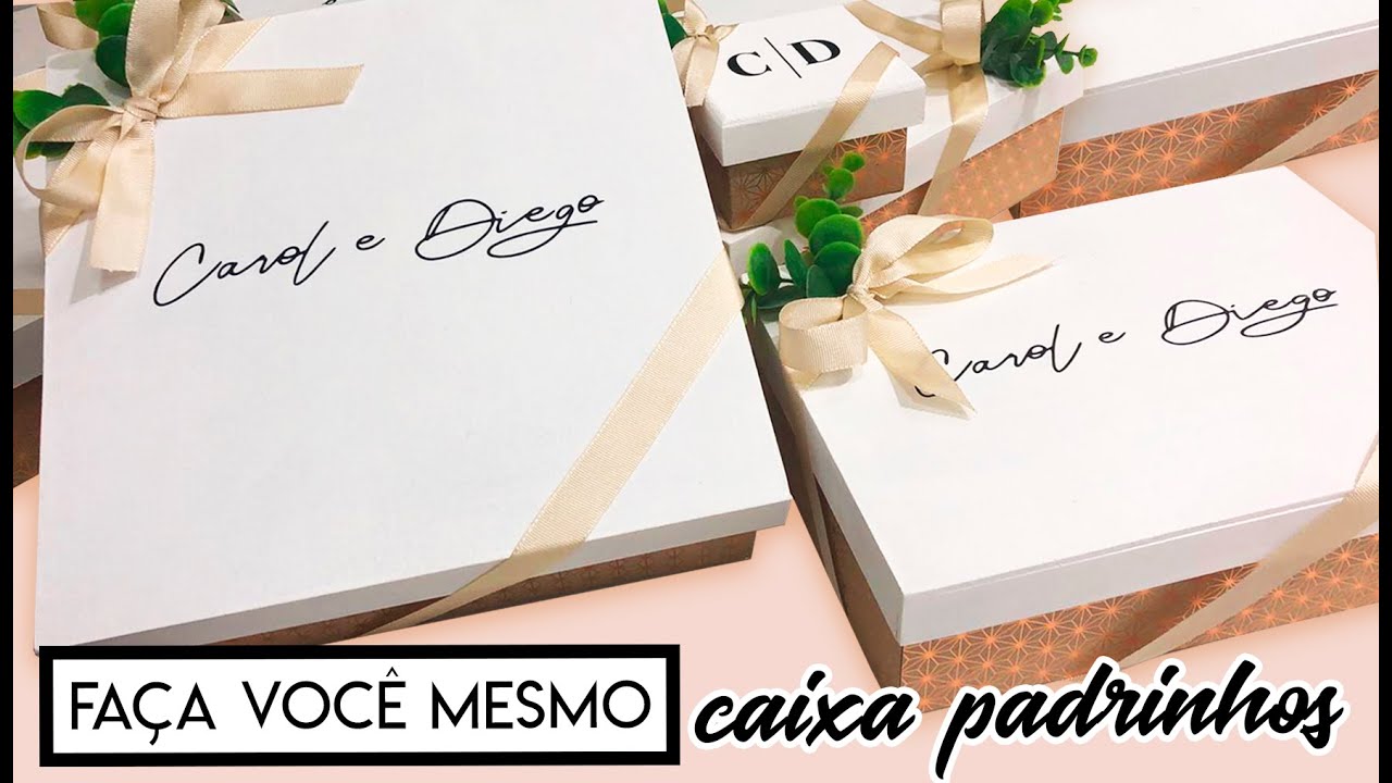 DIY - Caixa para Padrinhos de Casamento Rose Gold | Carol Ramos