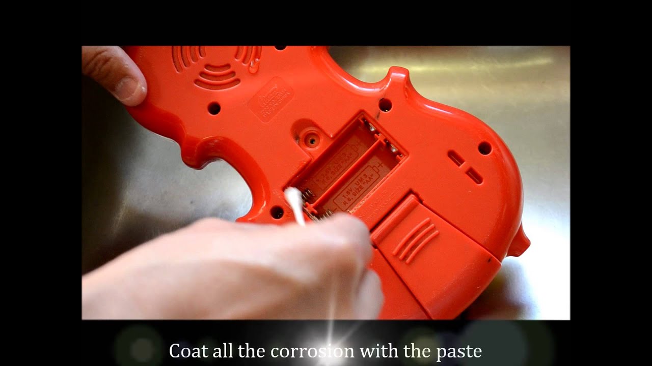 How To Clean Battery Acid (Corrosion) In Toy Battery Compartments using a Q-Tip