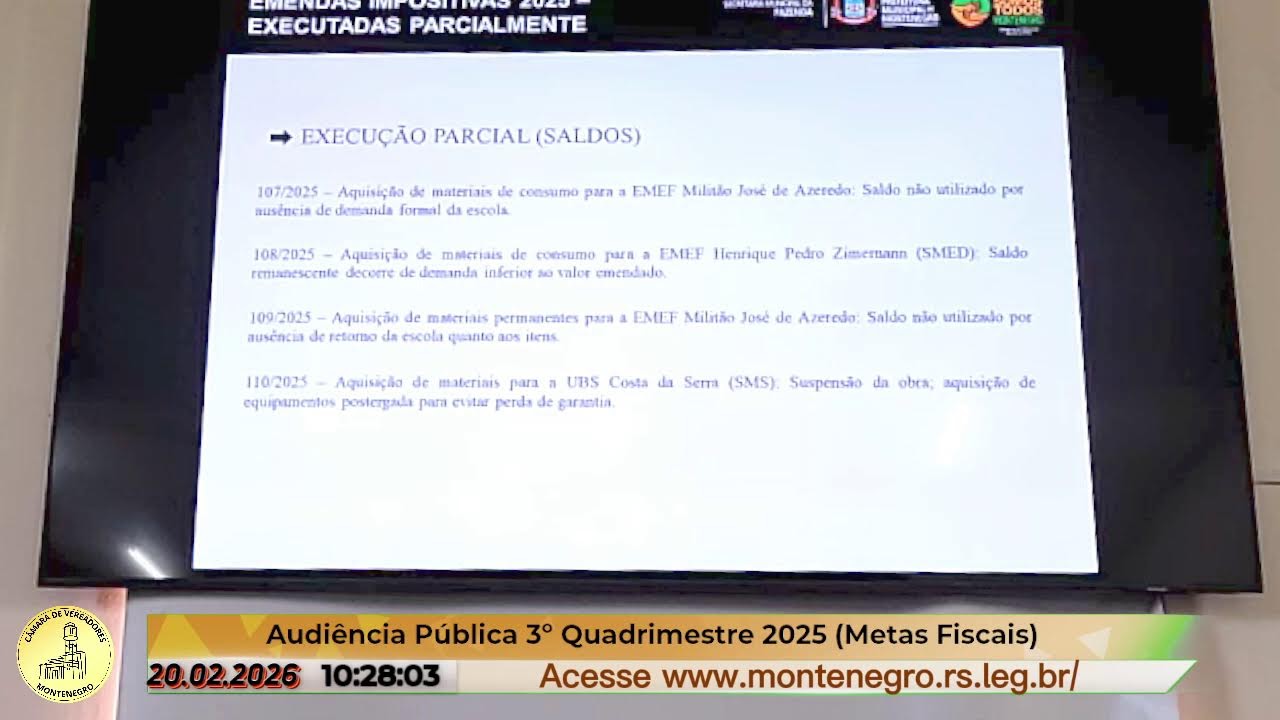 Audiência Pública 3º Quadrimestre 2025 (Metas Fiscais)