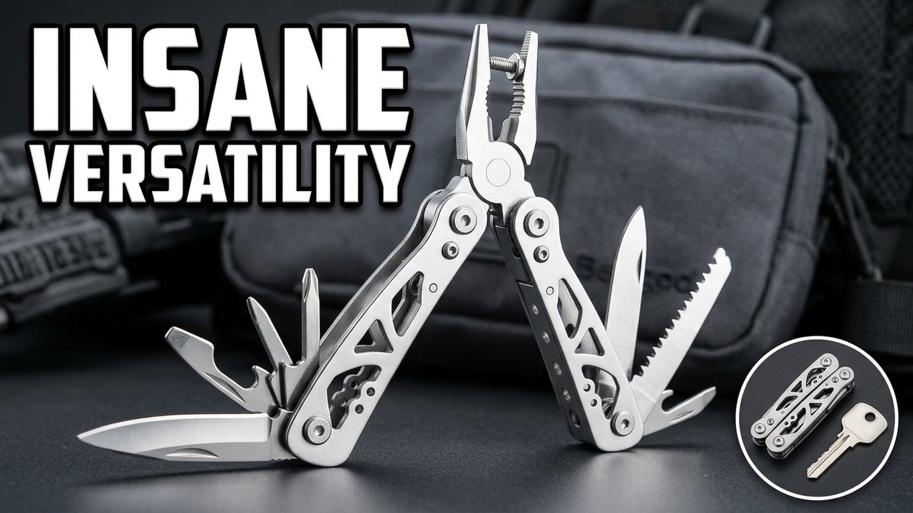 beegod Mini 9-in-1 Folding Pliers Multi-Tool Stainless Steel SOG EDC Pocket Size Portable Toolkit