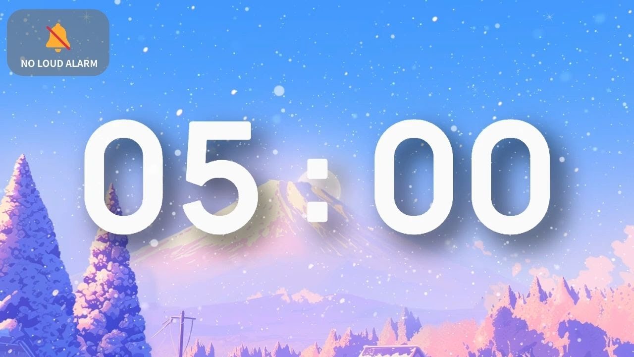 5 Minute Timer with Music for Classroom | Calm Focus Music | No Alarm