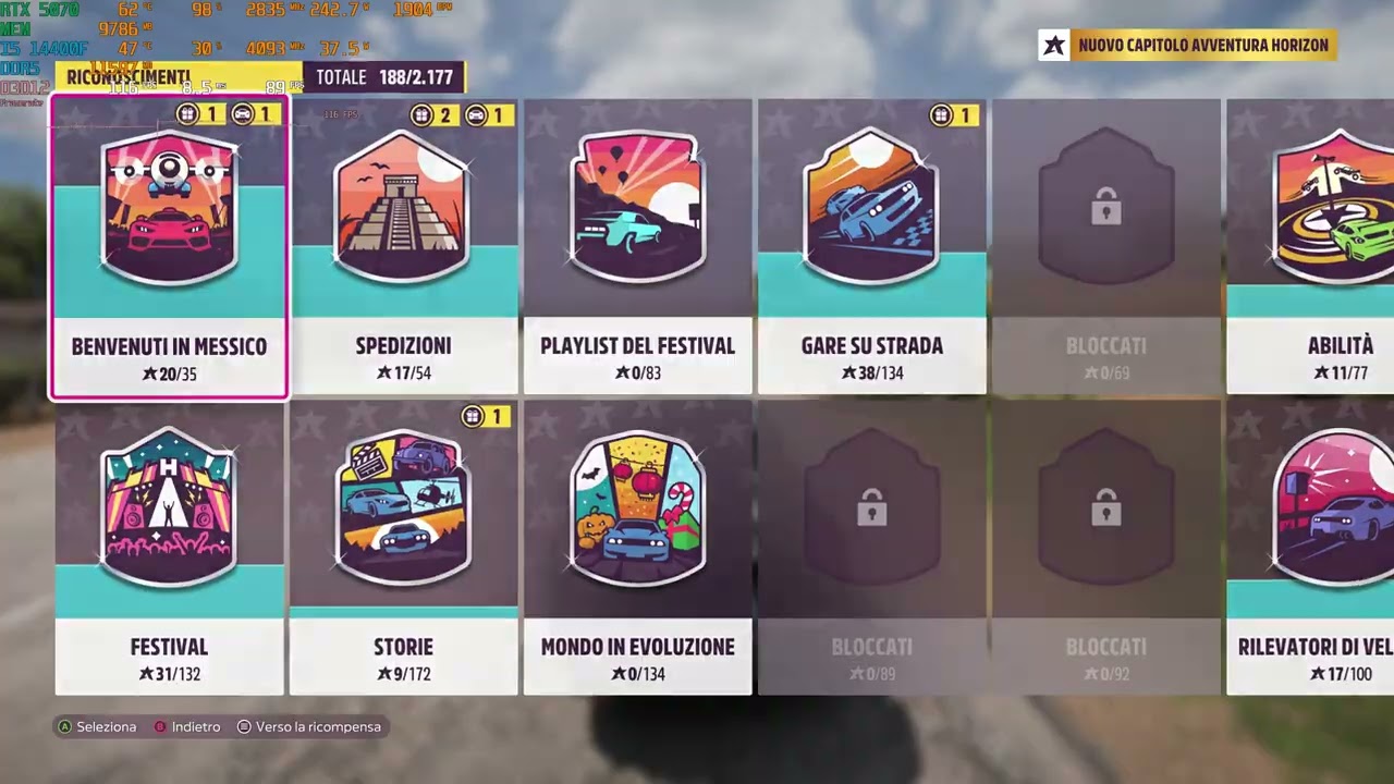 Forza Horizon 5 - I5 14400F RTX 5070 4K Estremo vari settaggi