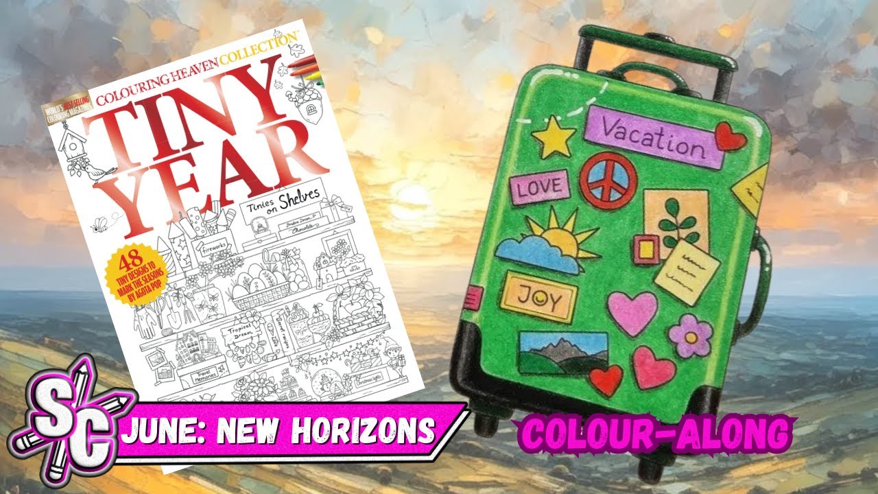 Colour-Along Colouring Heaven TINY YEAR By Agota Pop Page 22 Suitcase @sophiecolours Sophie Colours