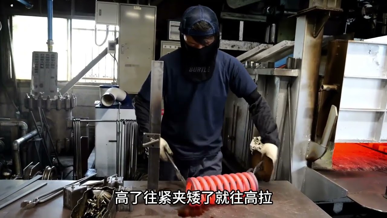 巨型弹簧制造全过程，日本军工件令人大开眼界 # 弹簧 # 制作过程