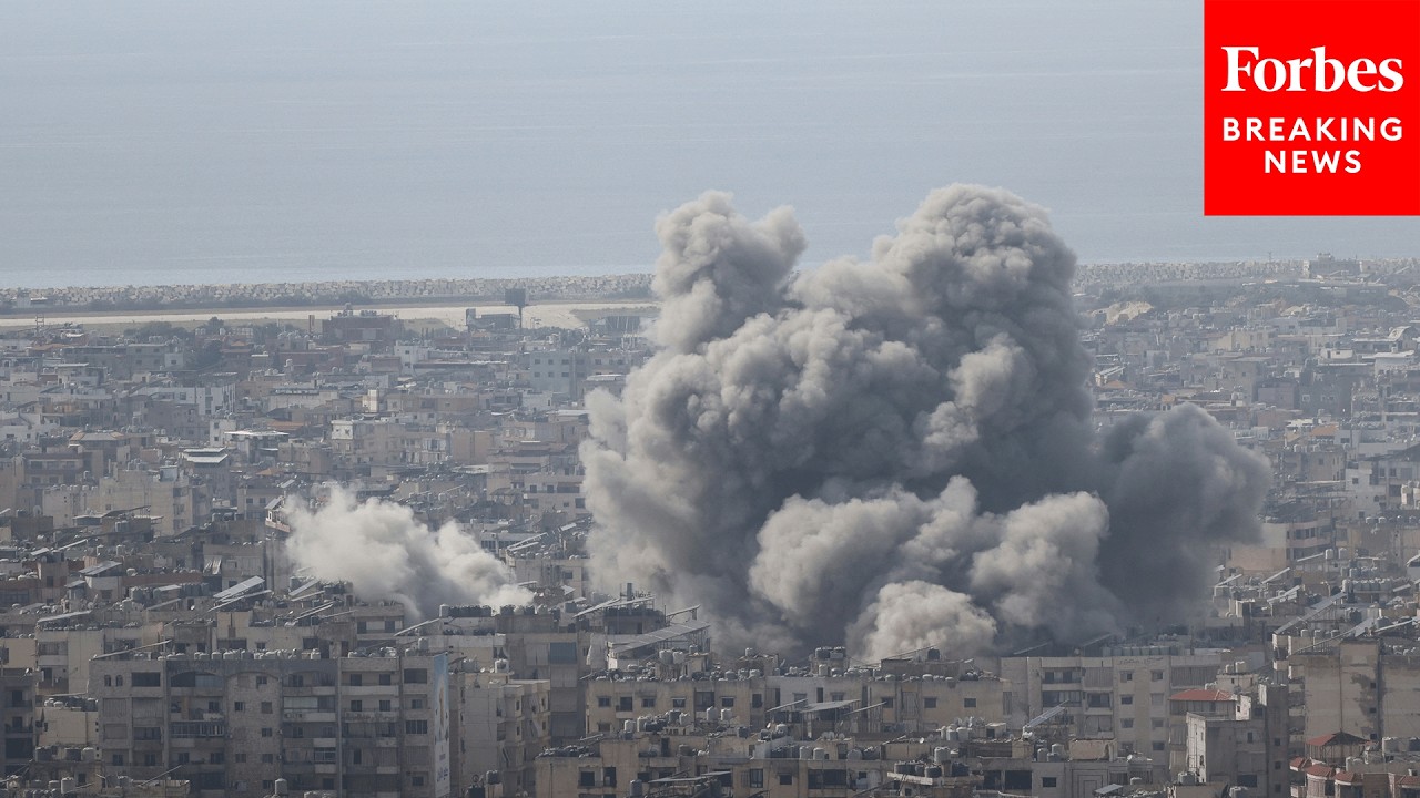 Smoke Rises Following Israeli Airstrikes In Beirut, Lebanon