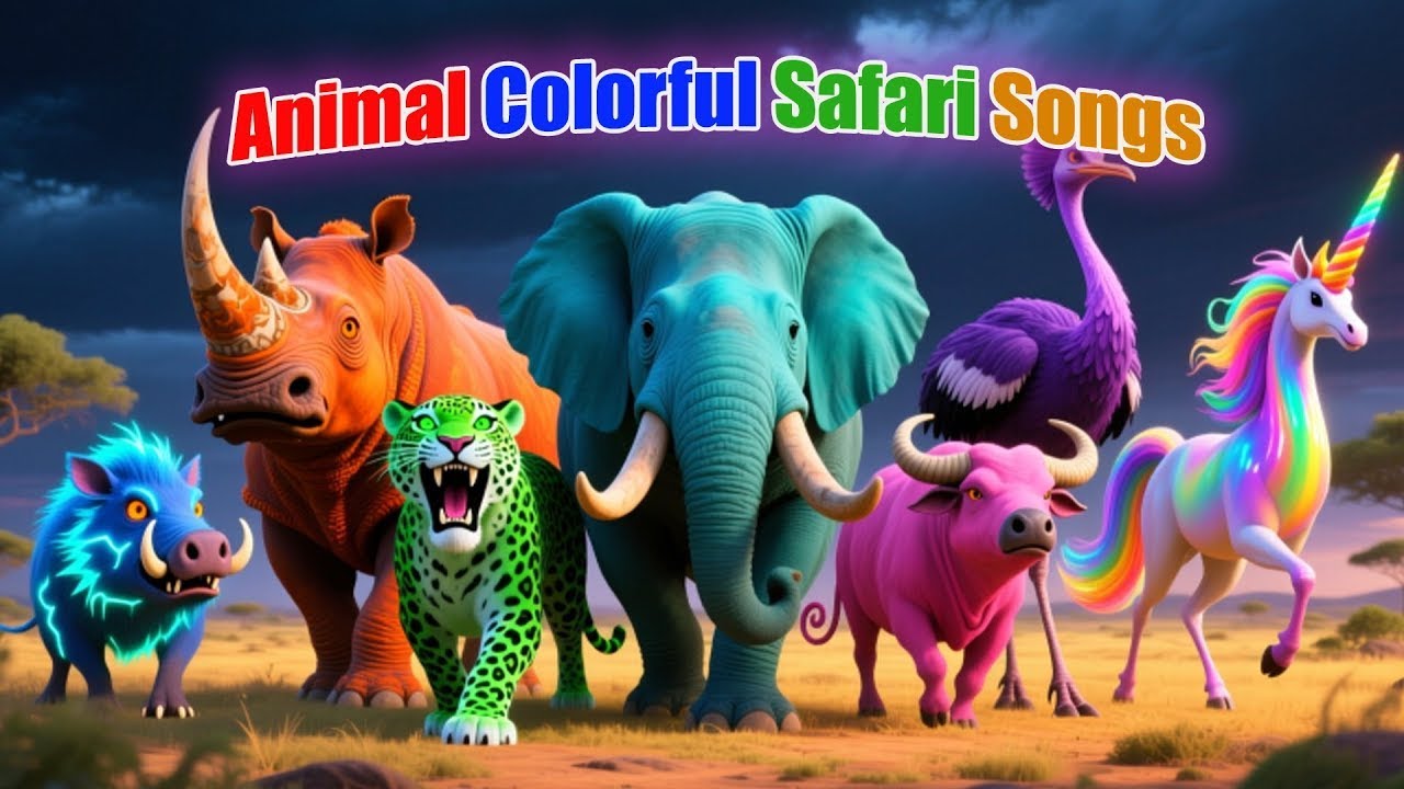 Animal Colorful Safari Songs | Animal Safari | Safari Wonderland TV