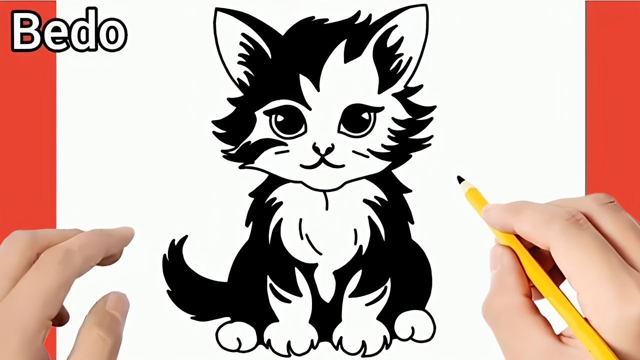 how to draw a cute cat easy
