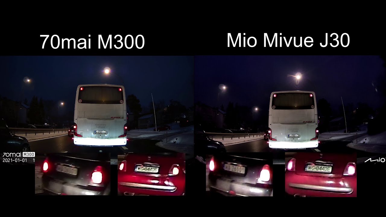 #Test 70mai M300 i Mio Mivue J30  kamer samochodowych