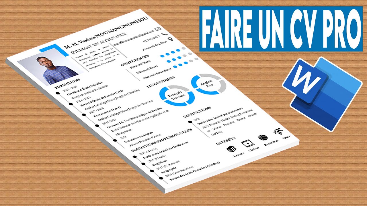 FAIRE UN CV PRO SUR WORD  | Curriculum vitæ sur Word