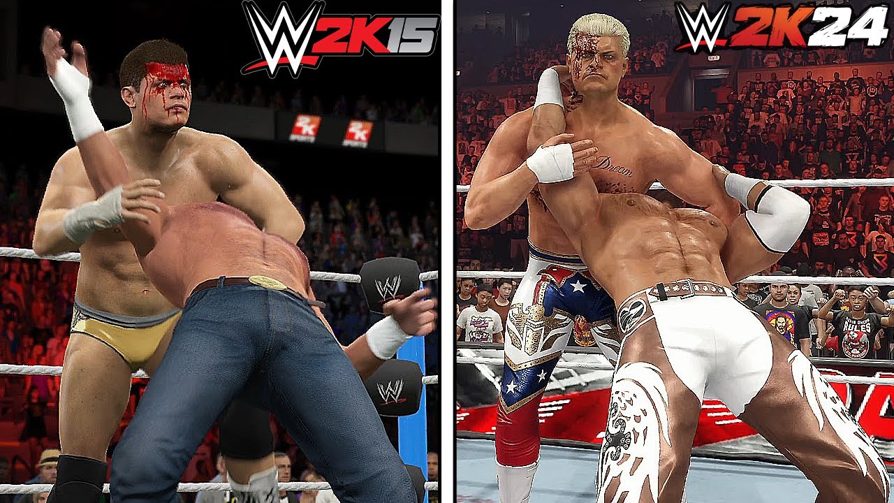 WWE 2K15 Vs. WWE 2K24 (Epic Finishers Comparison) !!!