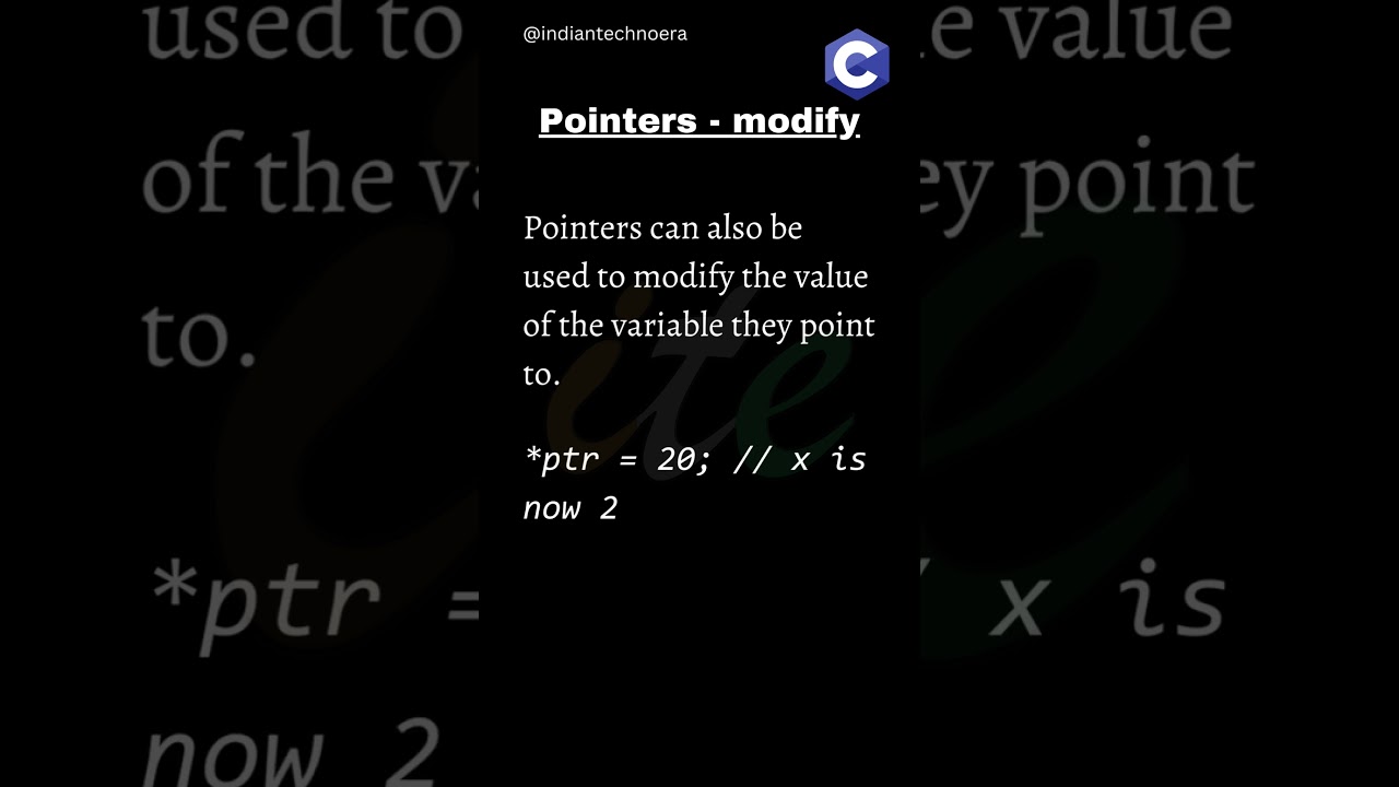 48  Pointers modify #c #Shorts #indiantechnoera