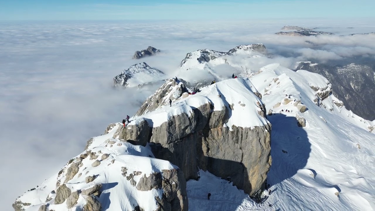 Tournette montagne hiver ski rando annecy lac drone haute savoie