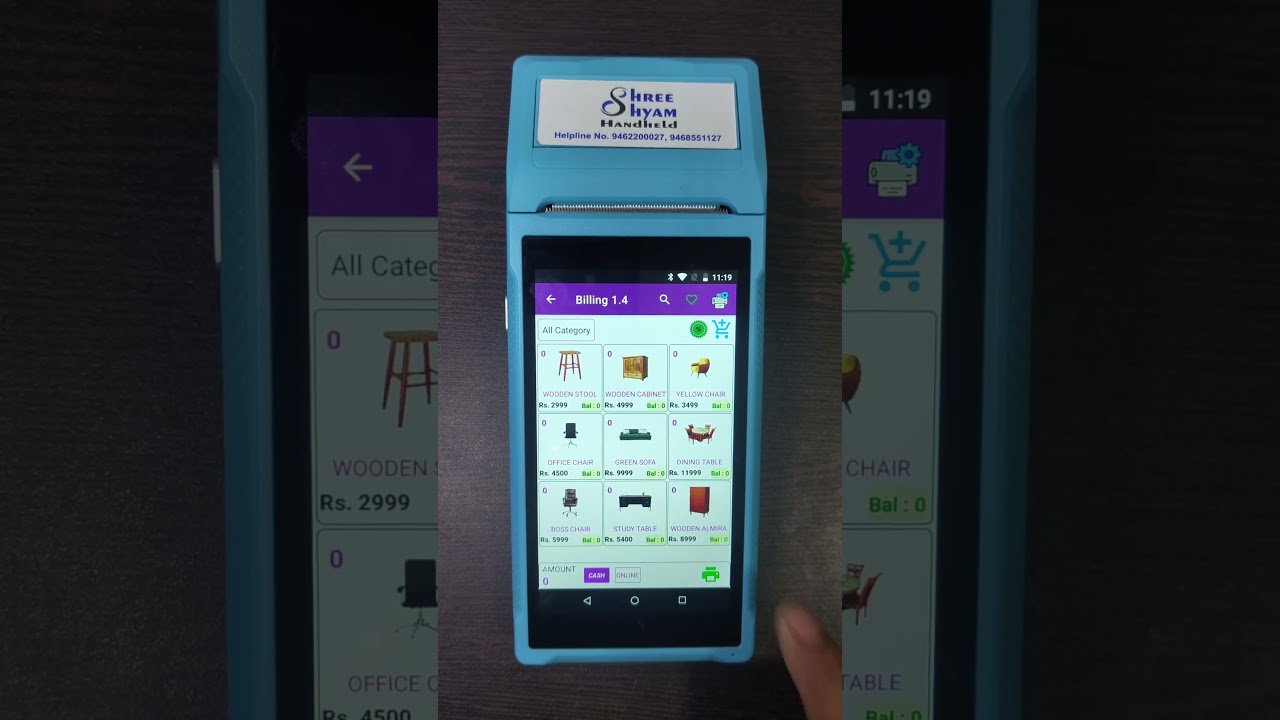 Furniture Store Billing Machine | POS Solution for Retail | Shree Shyam Handheld 