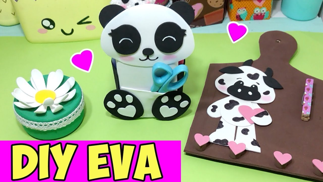Artesanato EVA -  3 Ideias para você fazer em casa -  Material Reciclável