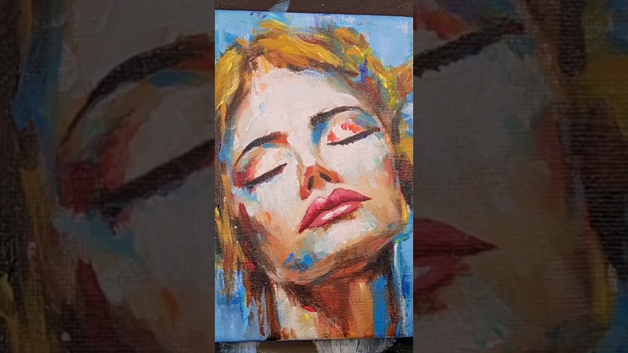 Figurative Abstract Portrait Painting in Acrylics #acrylicpainter #abstractart #arttutorial
