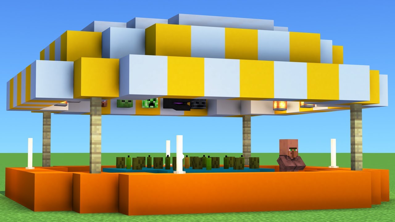 Minecraft Tutorial: How To Make A Ring Toss Game "Fair Part 9"