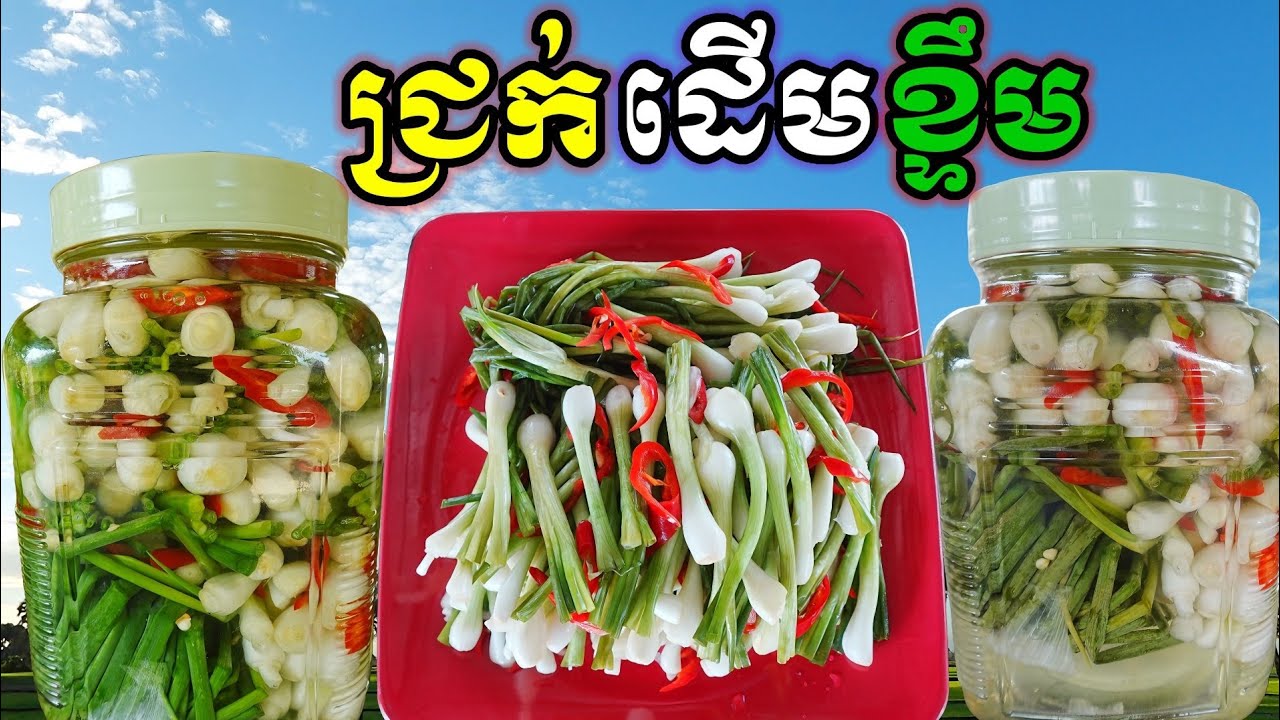 របៀបធ្វើជ្រក់ដើមខ្ទឹម Pickled Green Onions