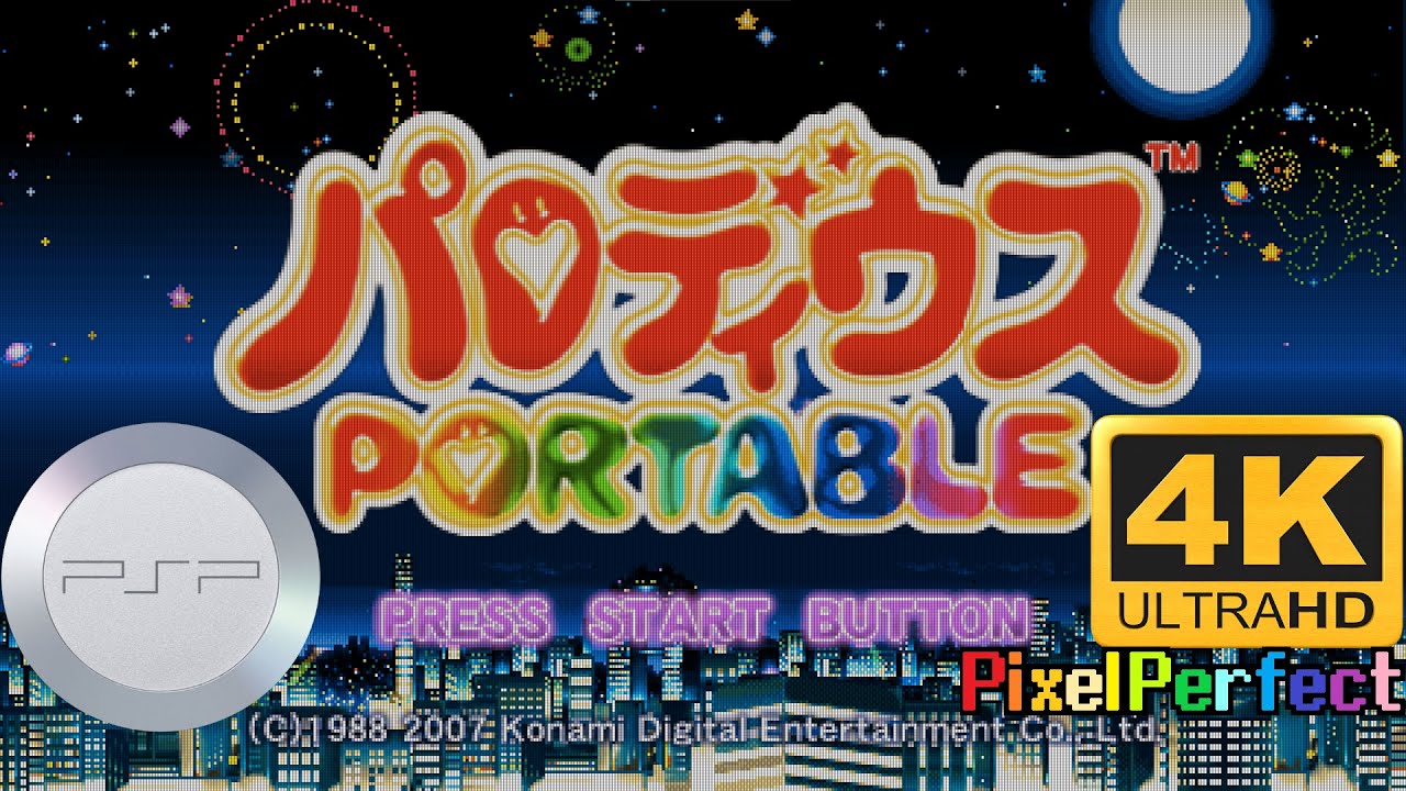 Parodius Portable PSP (JAPAN) + PSP Shaders PIXEL PERFECT Longplay (4K 60FPS)