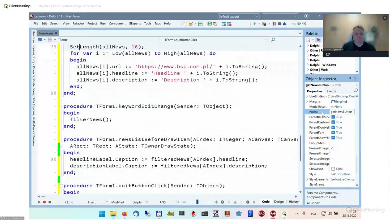 Delphi + Python: komunikacja bezpośrednia