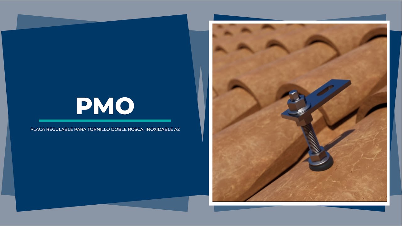 PMO | Placa regulable para tornillo doble rosca. Inoxidable A2